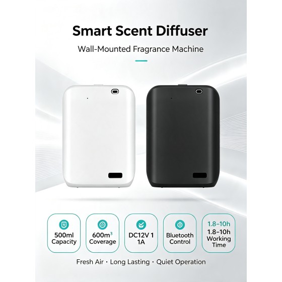 Smart Scent Diffuser Wall‑Mounted Fragrance Machine 500ml Bluetooth Control